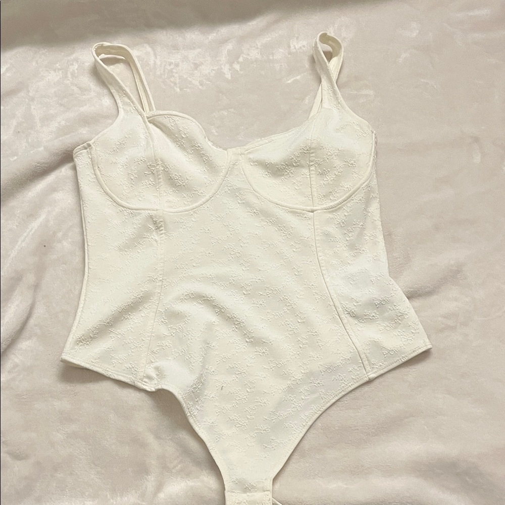 Floral White Bodysuit
